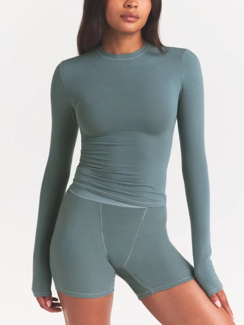 SKIMS Cotton Jersey Long Sleeve T in Kyanite